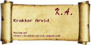 Krakker Arvid névjegykártya